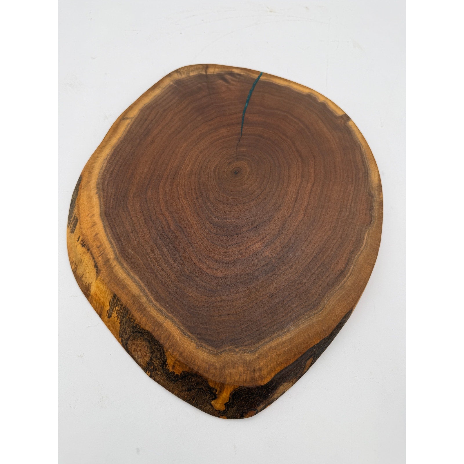 Live Edge Walnut Charcuterie Board Platter, end grain, 13.75 x 11.25 x 1 in, handcrafted, food safe finish