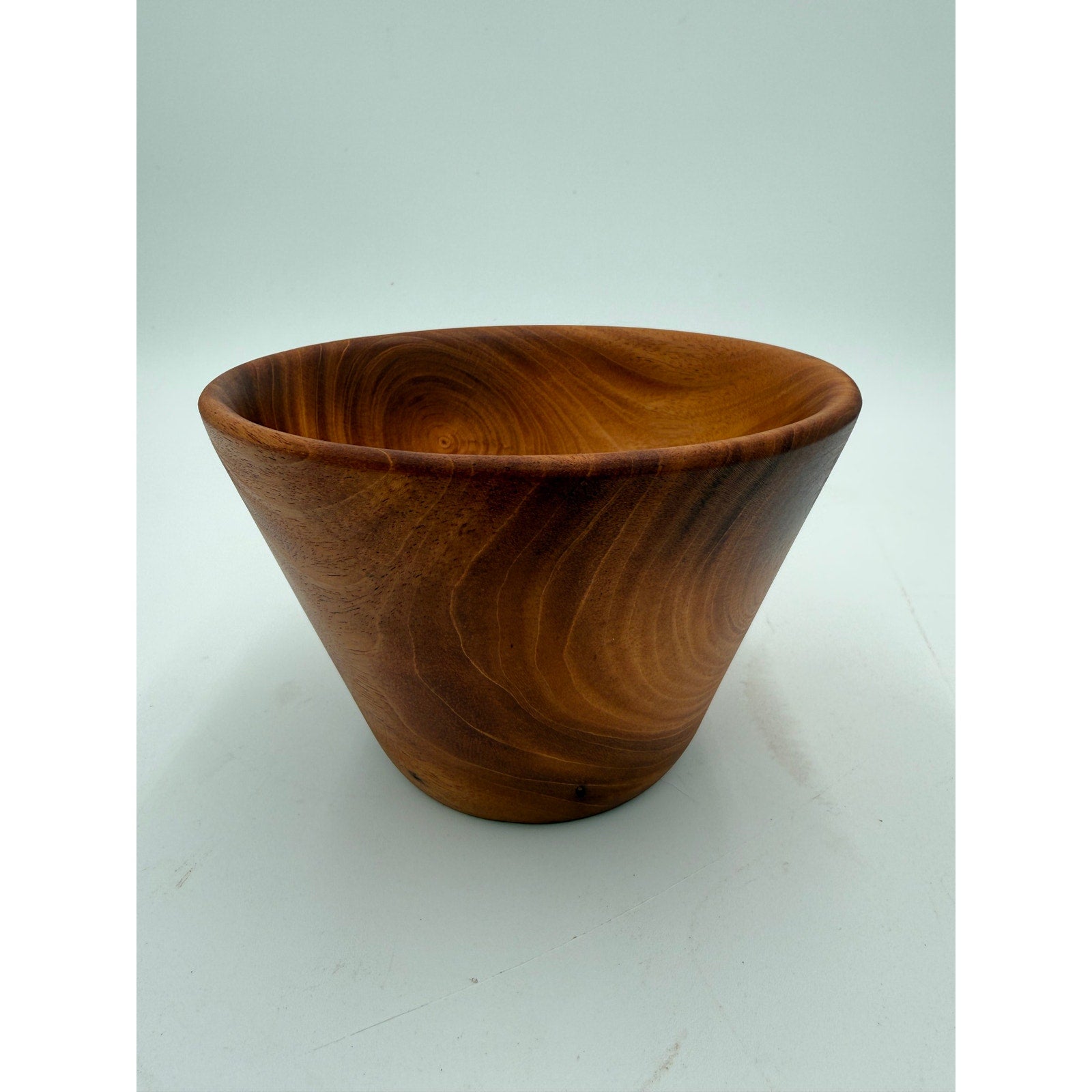 Mahogany Hand Turned Wood Bowl 5.5 x 3.75, rich reddish brown grain, food safe finish, unique artisan gift, small salad or snack