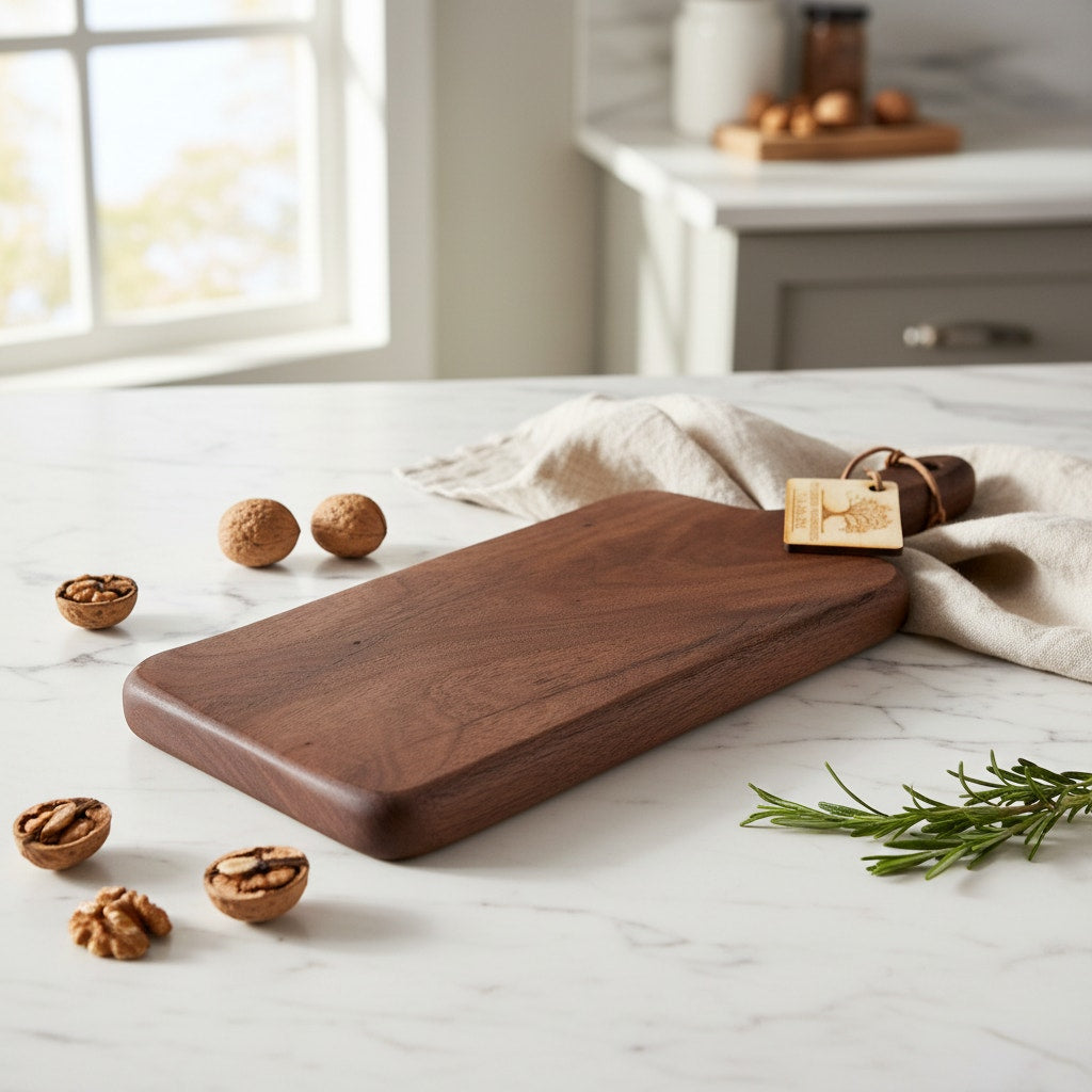 Walnut Charcuterie Board With Rich Grain Beauty, 15 x 5.5 x 1 inches, decorative serving tray, functional cutting board, handmade kitchen, o