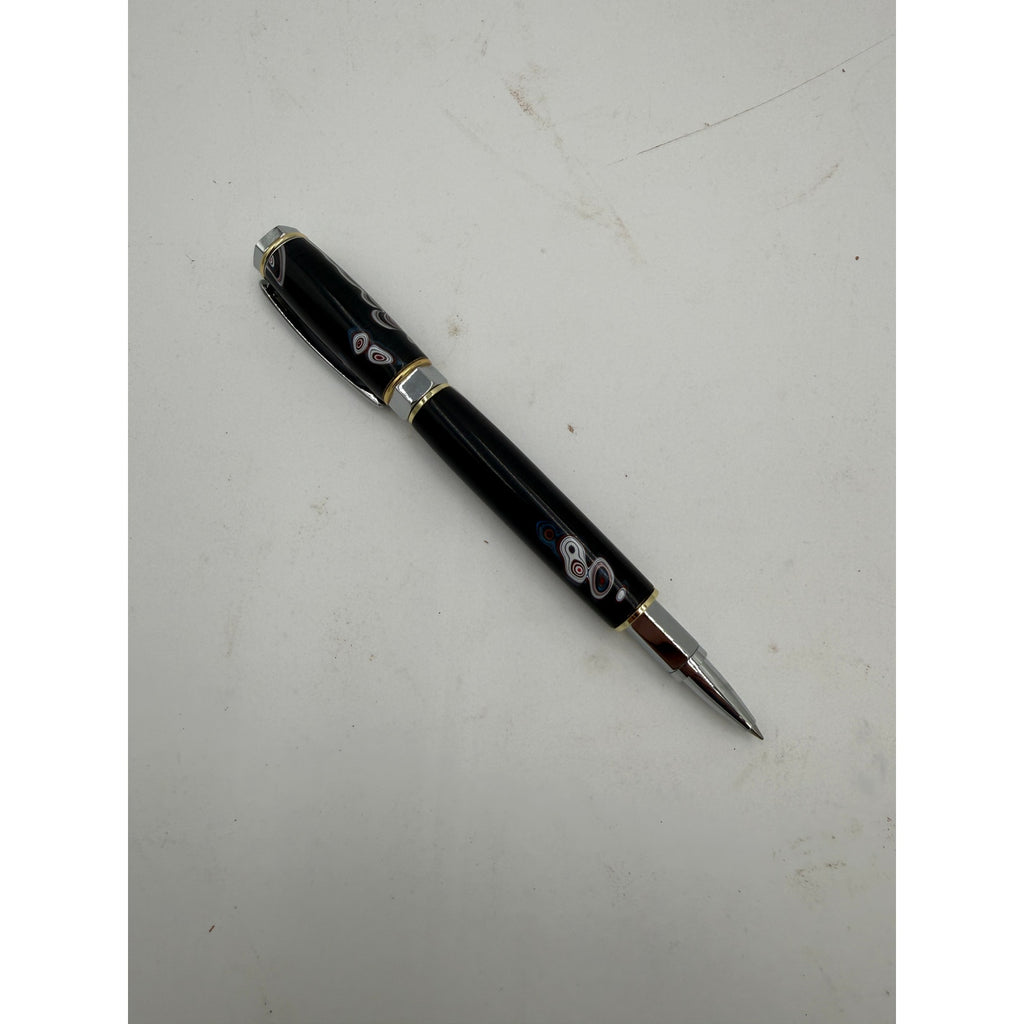 Hand Turned Fordite Rollerball Pen Gift Set, executive gift, hand crafted, rare fordite barrel, smooth writing, upgradeable refill