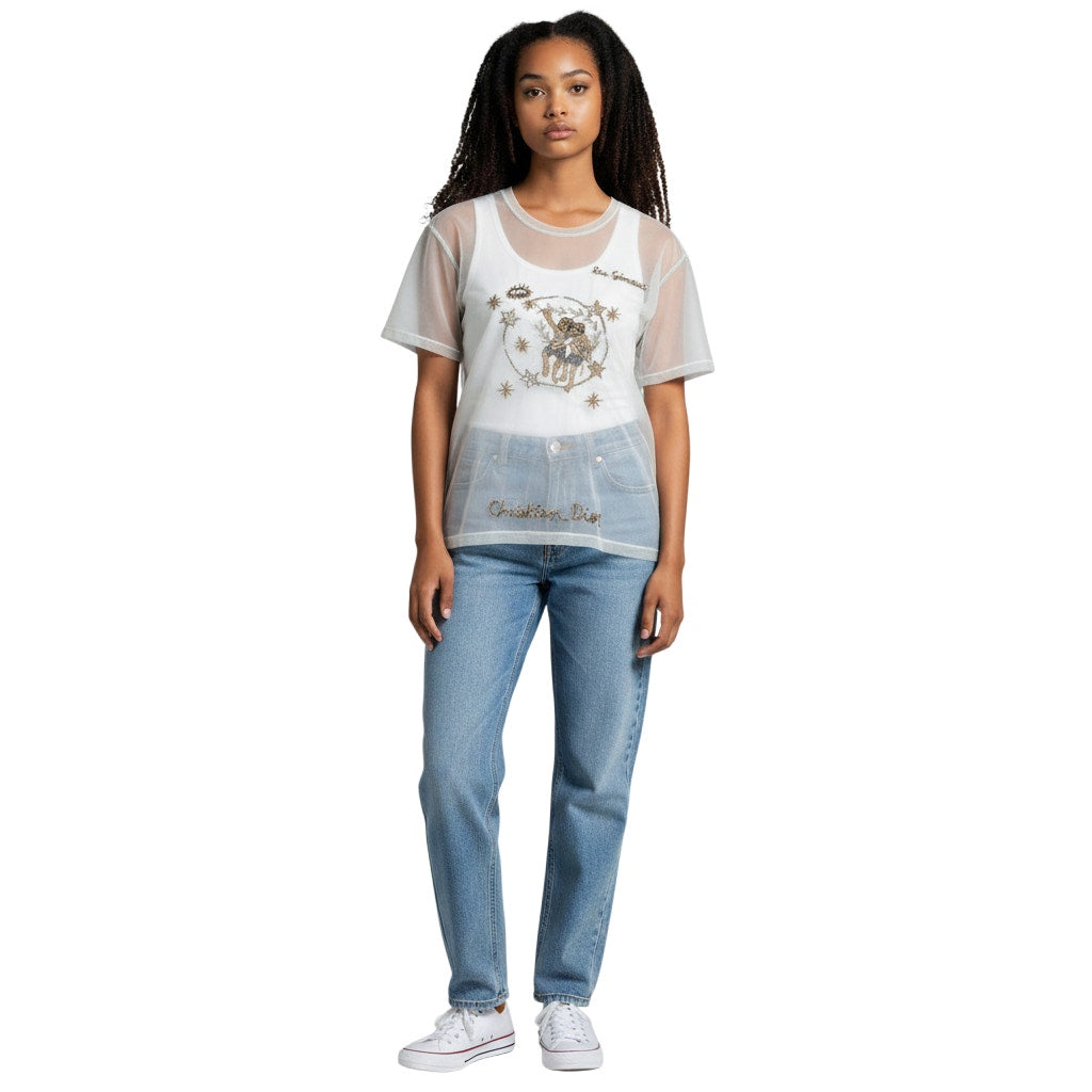 Christian Dior 2021-22 Les Gémeaux Mesh Embroidered Top & Tank