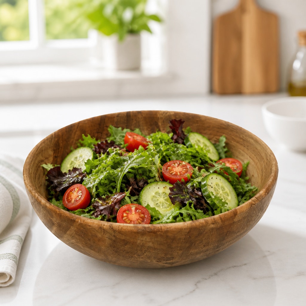 Ambrosia Maple Individual Salad Bowls, Set of 5, Handcrafted Wood, 5.25 x 1.75 Inches, SKU 1467