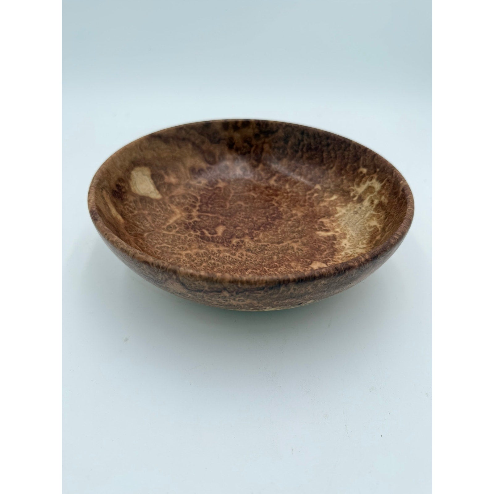 Hand Turned Red Mallee Burl Wood Bowl, 9.5 x 2.75 inches, food safe finish, handmade salad or fruit bowl, decorative centerpiece