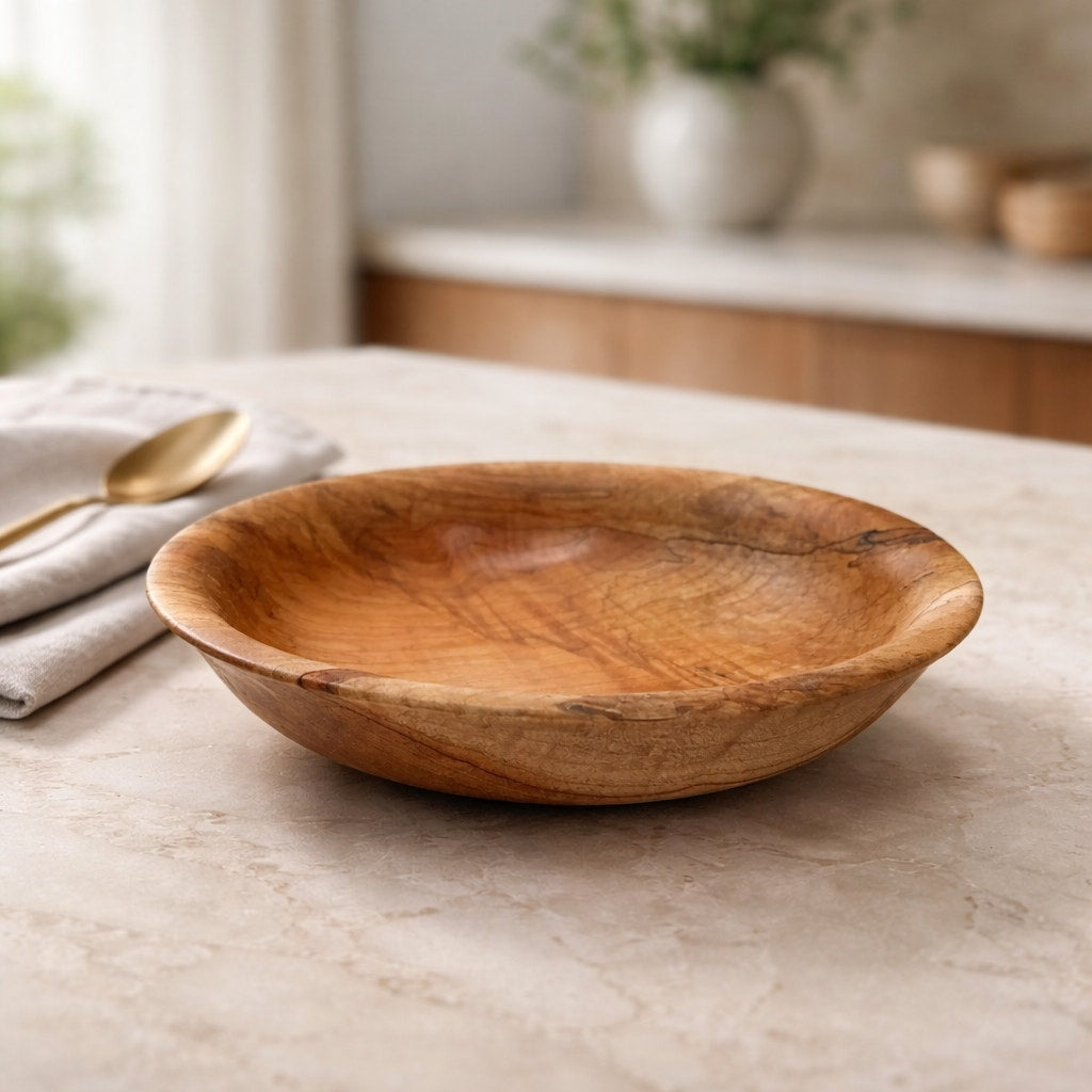 Hand Turned Spalted Maple Wood Bowl 11.5"