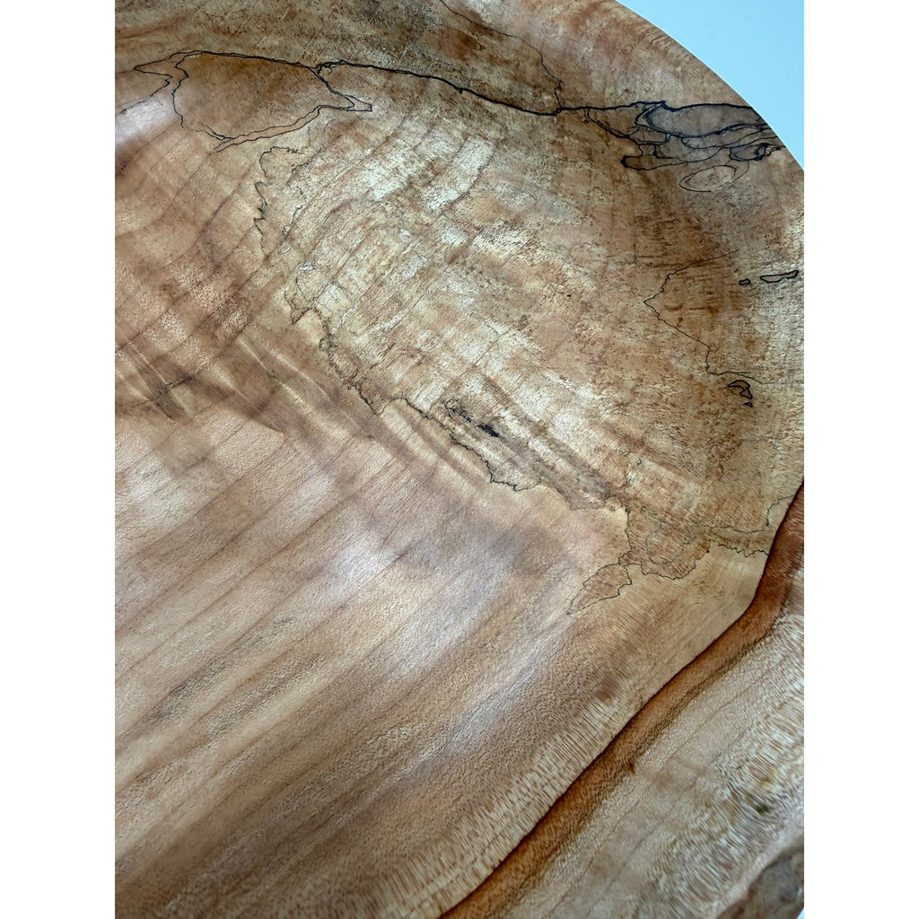 Hand Turned Spalted Maple Wood Bowl 11.5"