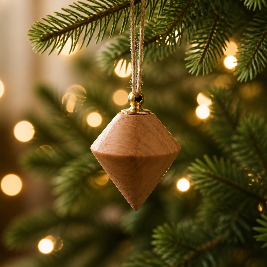 Hand Turned Christmas Ornament Group 4, Unique Design, Crafted Wood, One of a Kind Holiday Decor