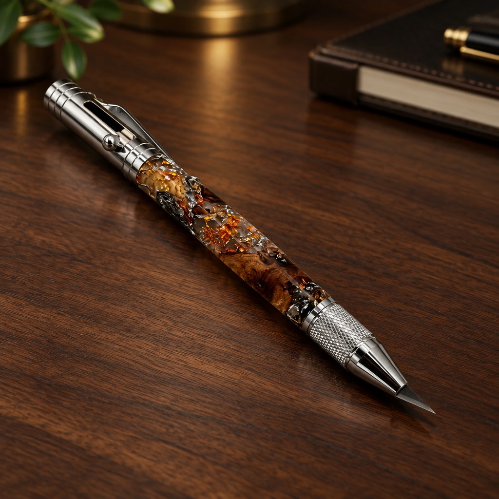 Handcrafted Bolt Action Precision Knife, Extra Replacement Blade, Three Hand Turned Styles