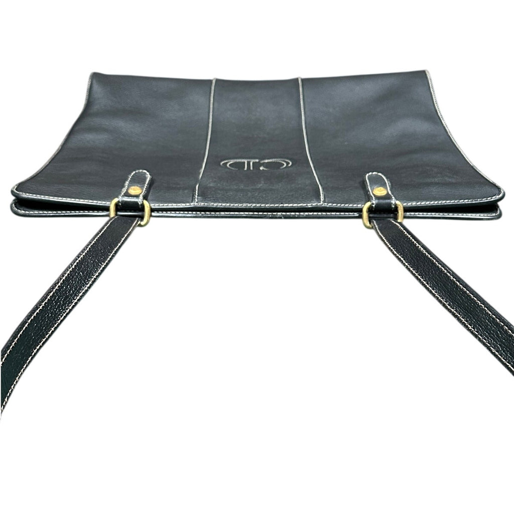 Christian Dior Vintage Black Leather Shoulder Bag