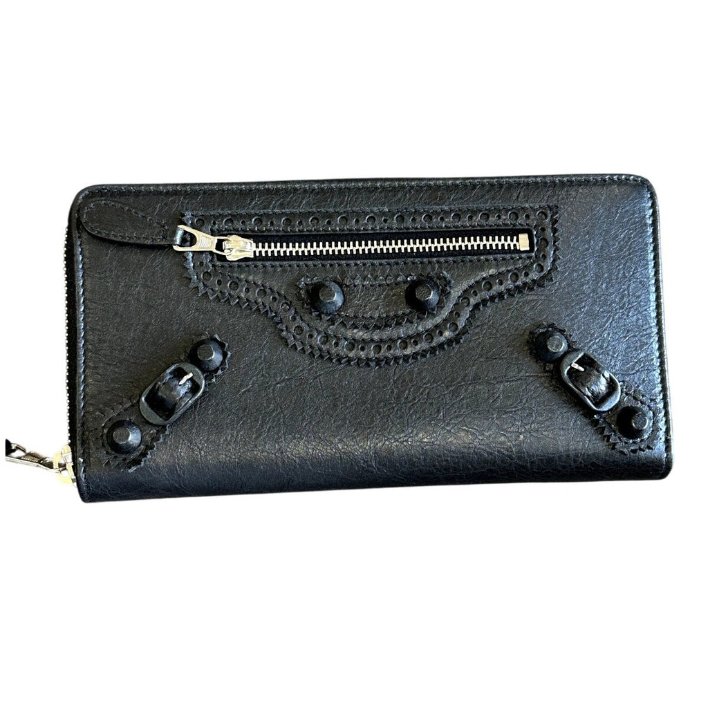 Balenciaga Classic Moto Zip Around Long Wallet