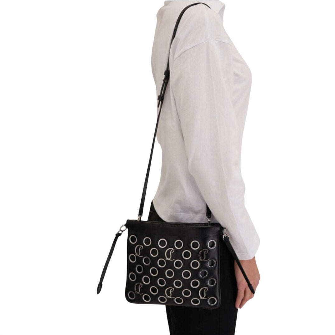 Christian Louboutin Mouchara Eyelet Mini Crossbody Black NWT