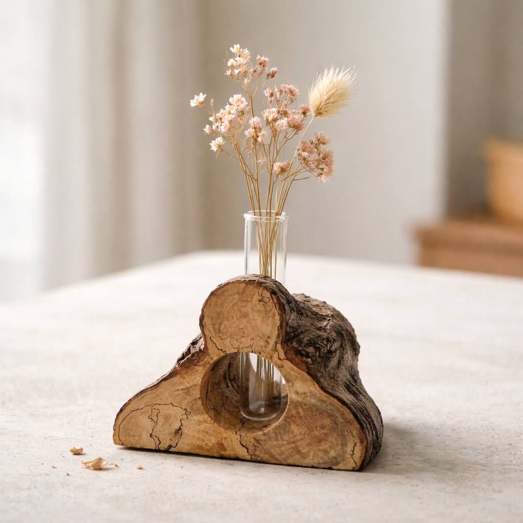 Rustic Wood Propagation Station Bud Vase, 6x4 size, functional decor, use to propagate cuttings, display dried flowers