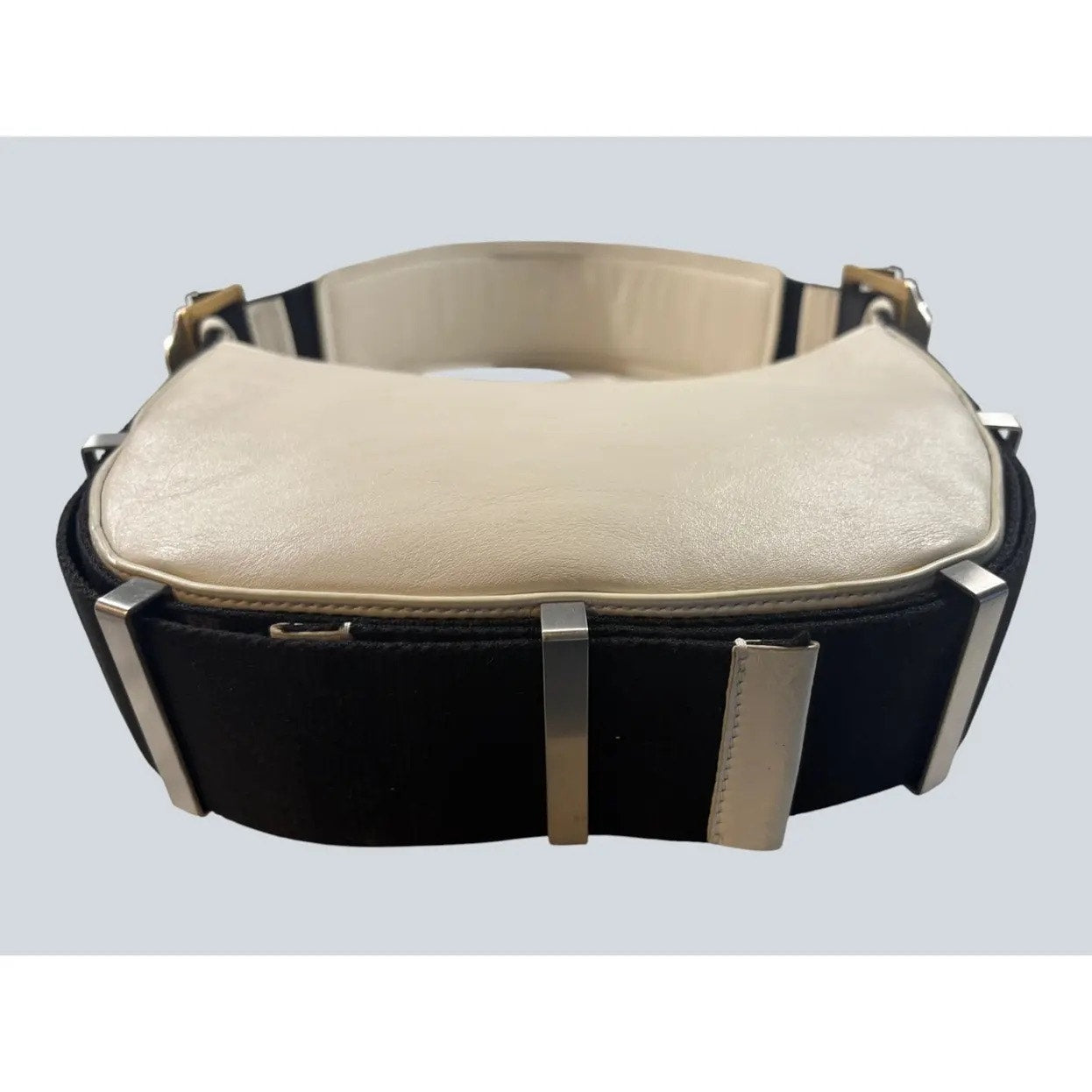 Dion Lee White & Black buffed leather bag. - White & Black