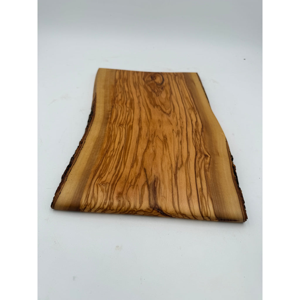 Italian Olive Wood Charcuterie Board 15x10x.75, live edge serving tray, durable cutting board, natural grain pattern, handcrafted kitchen, o