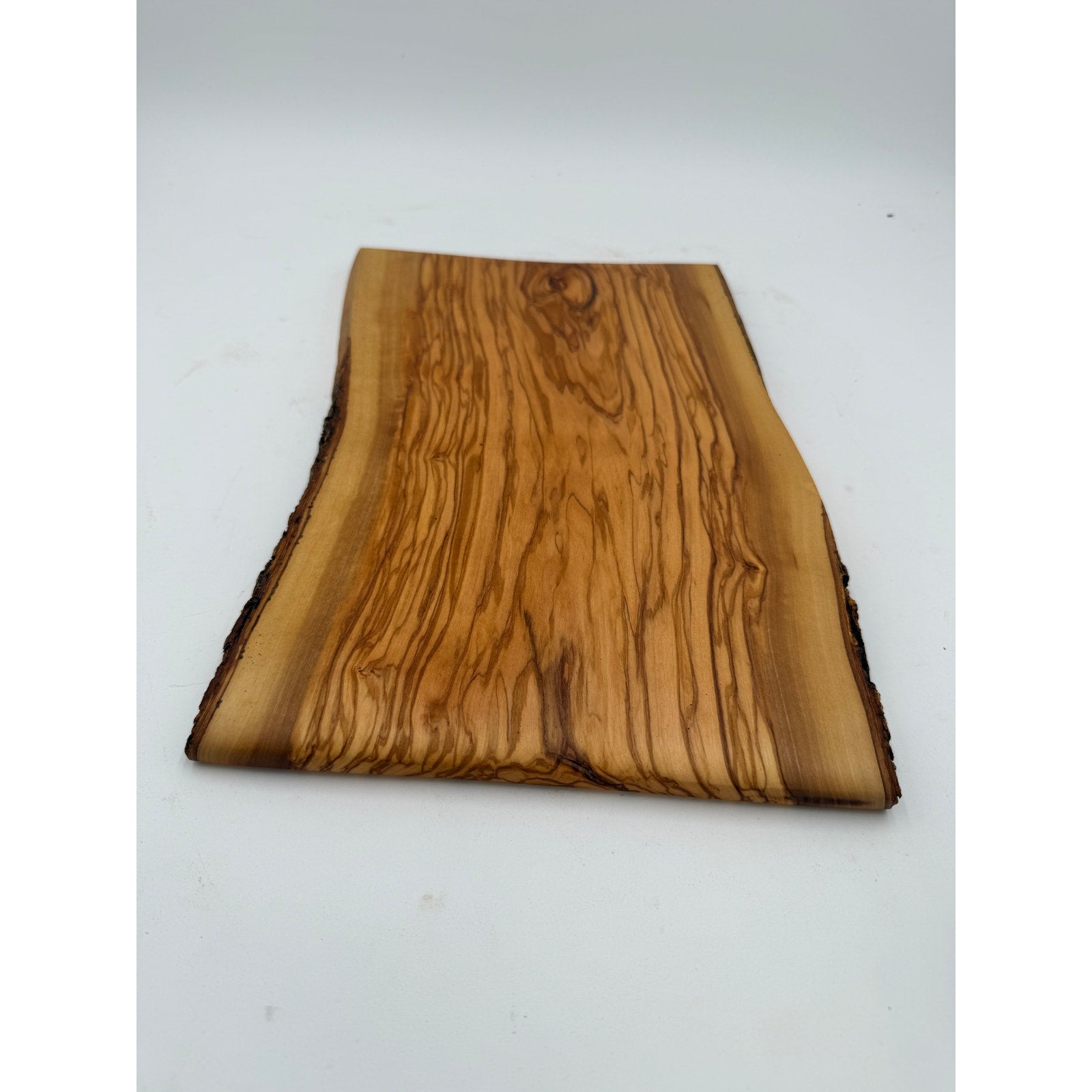 Italian Olive Wood Charcuterie Board 15x10x.75, live edge serving tray, durable cutting board, natural grain pattern, handcrafted kitchen, o