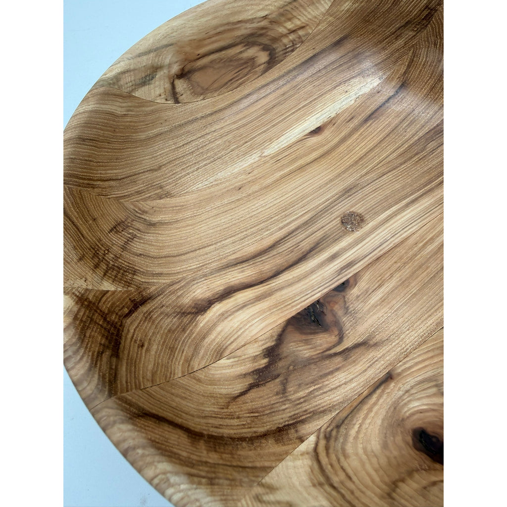 Hand Turned Hickory Wood Serving Bowl, 11.5 x 3, food safe finish, rustic kitchen decor, handmade functional