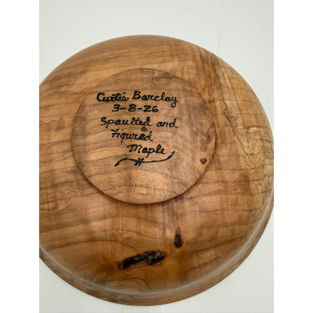Hand Turned Spalted Maple Wood Bowl 11.5"