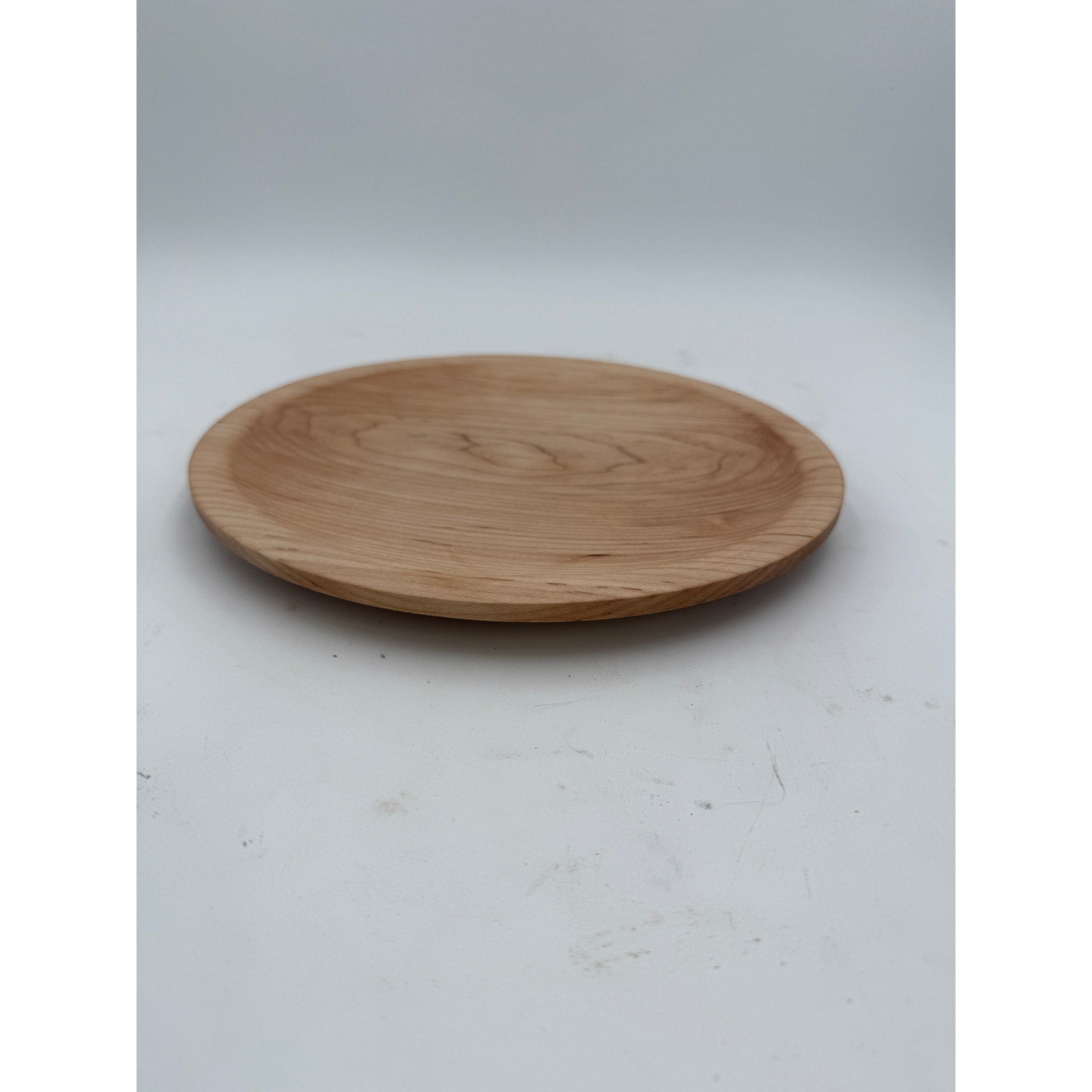 Hand Turned Maple Wood Platter, 10 Inch, Artisan Tableware, Rustic Kitchen Decor