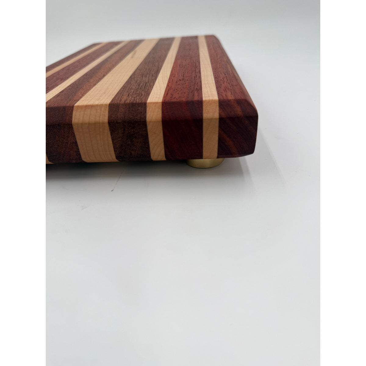 Handcrafted Edge Grain Cutting Board, Padauk Walnut Maple, 11.75 x 7.5 x 1.5 Inches, SKU 1481