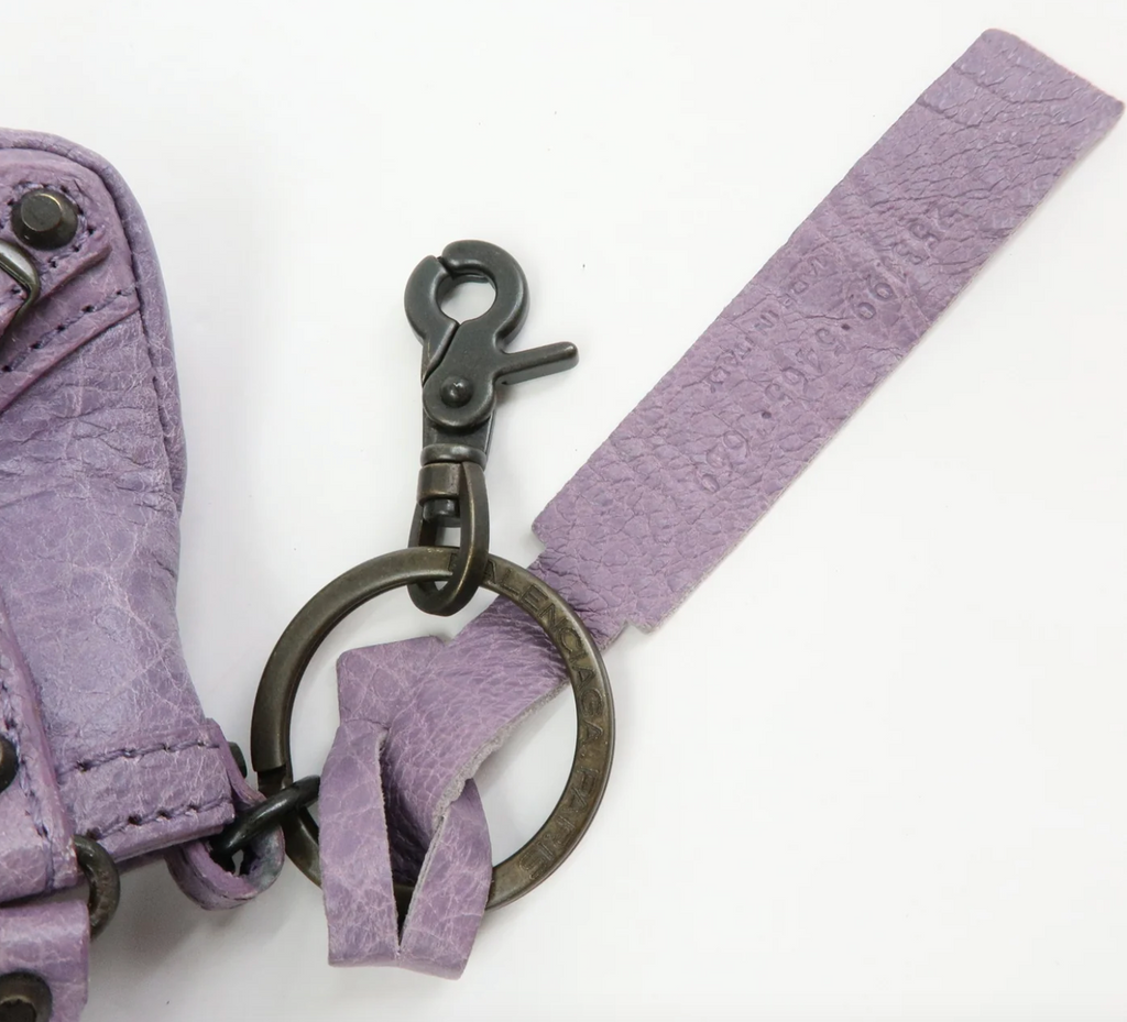 7550 - Balenciaga City Bag Keychain Charm Glycine Purple - Image 1