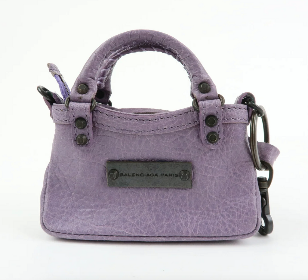 7550 - Balenciaga City Bag Keychain Charm Glycine Purple - Image 4