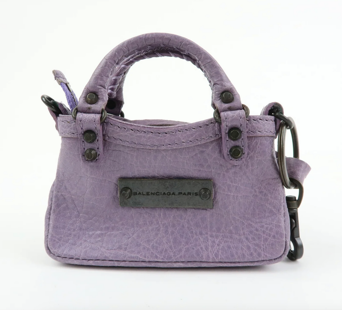 7550 - Balenciaga City Bag Keychain Charm Glycine Purple - Image 4