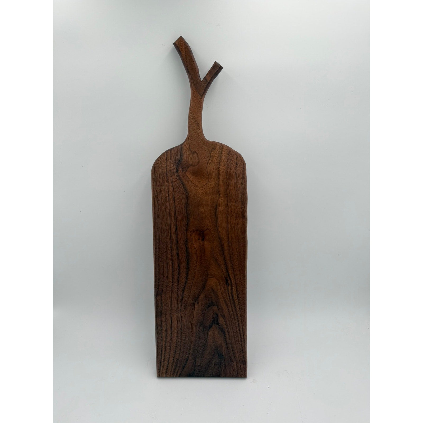 Walnut Charcuterie Board with Twig Handle, 25x7x1, food safe finish, serving tray, cheese board, handmade