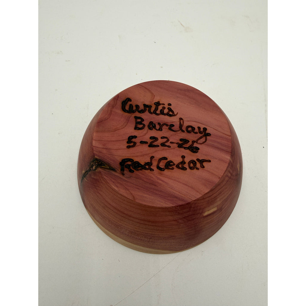 Small Handcrafted Cedar Serving Bowl 5.25 x 2, salad or snack dish, rustic kitchen decor, artisan made, smooth satin seal