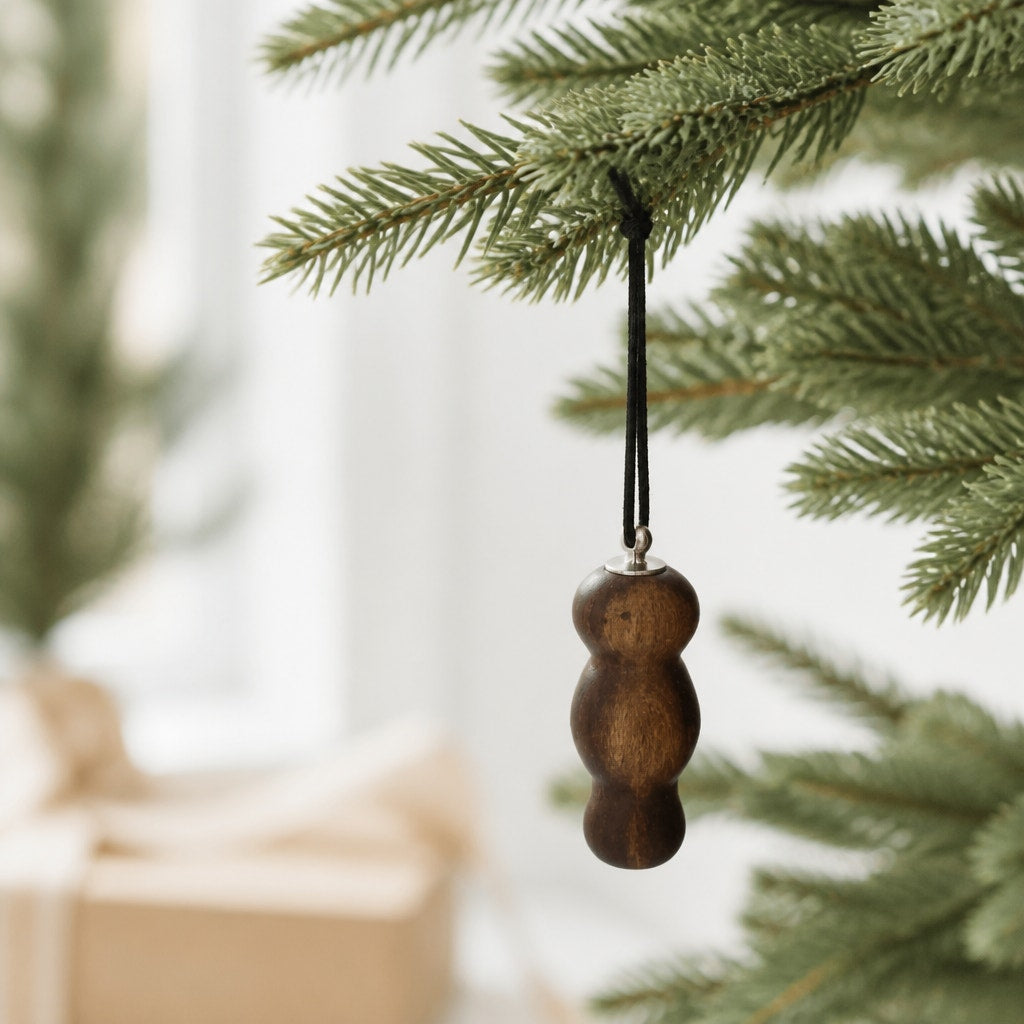 Hand Turned Christmas Tree Ornament, Hand Crafted Holiday Decor, SKU 1442 to 1451