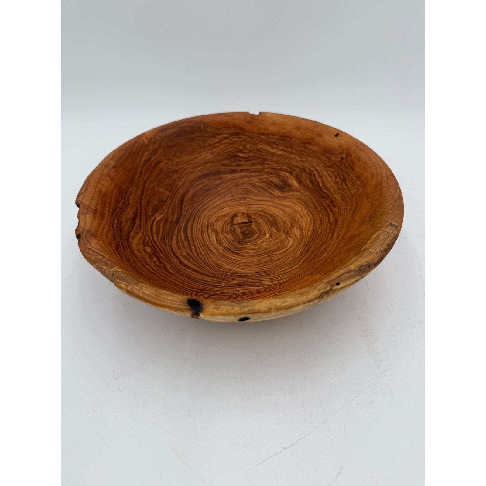 Hand Turned Hardwood Bowl for Rustic Decor, food safe finish, 10x3 inches, handmade wood art, salad or fruit serving