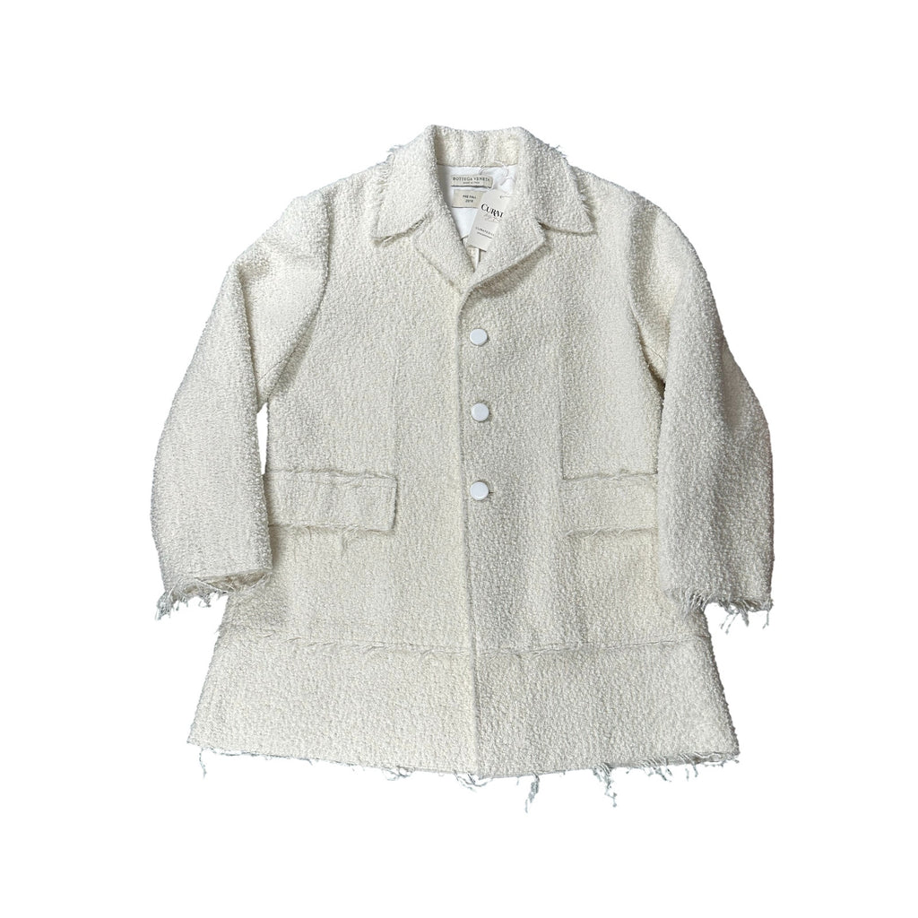 Bottega Veneta Pre-Fall 2019 Bouclé Jacket Winter White Size 48