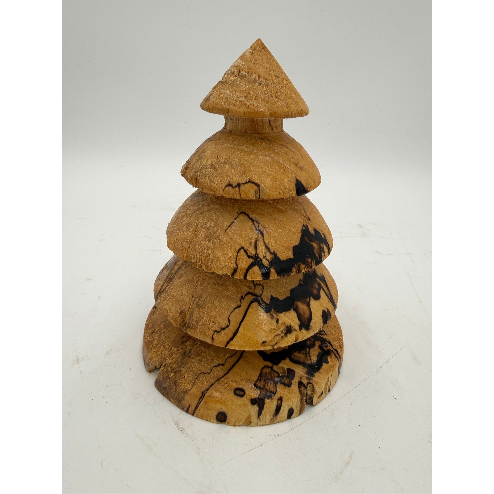 Hand Turned Wood Christmas Trees, Maple and Cherry, Rustic Holiday Decorations, SKUs 1369 to 1372