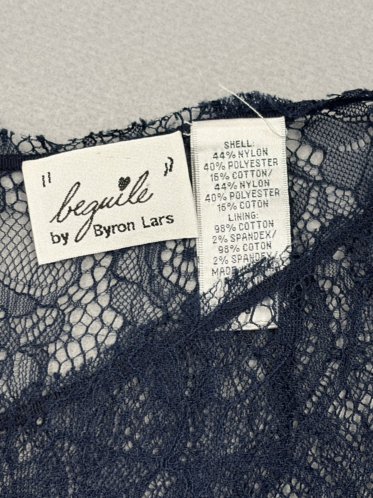 Beguile by Byron Lars Carissima Sheath Dress Navy Blue Lace Crochet Women's - Image 3