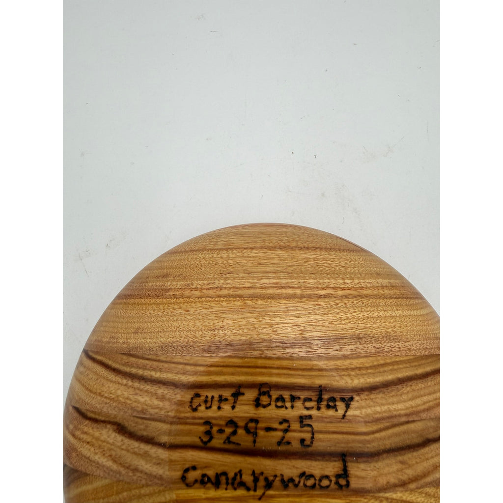 Canary Wood Hand Turned Bowl 7.5 by 2 inches, decorative wood bowl, functional catchall, food safe finish, handmade gift