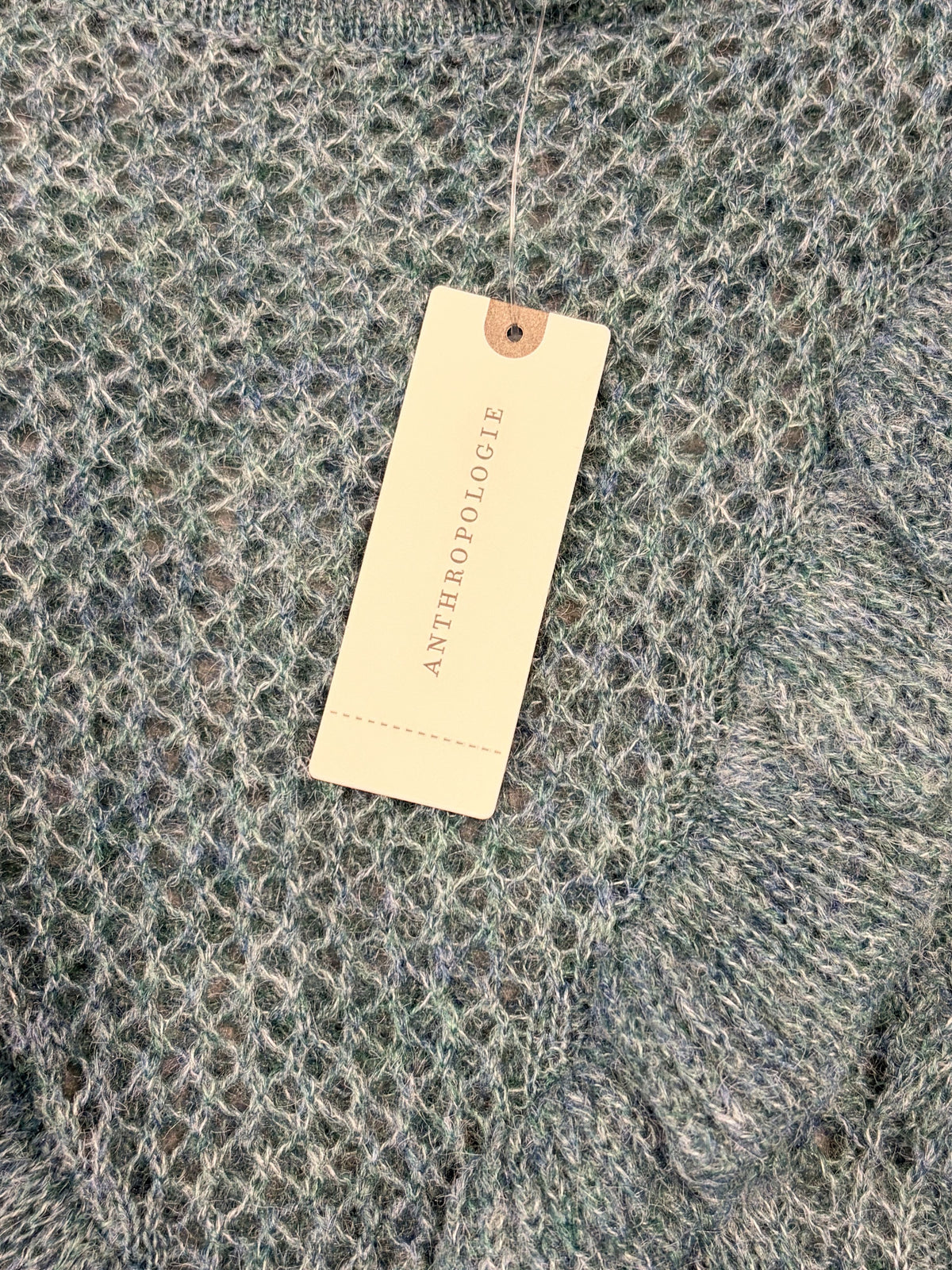 Bishop + Young Turquoise Fringe Knit Sweater NWT Size M - Medium / Teal / New with Tags - Image 3
