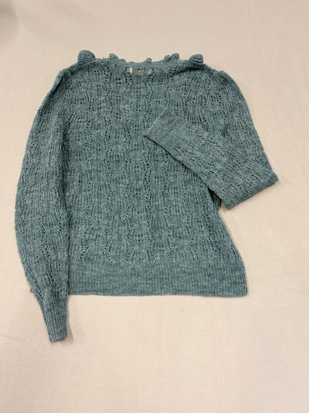 Bishop + Young Turquoise Fringe Knit Sweater NWT Size M - Medium / Teal / New with Tags - Image 4