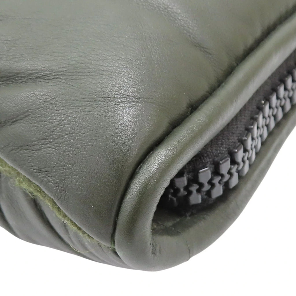 6042 - Bottega Veneta Intrecciato Padded Clutch Dark Green - Image 2
