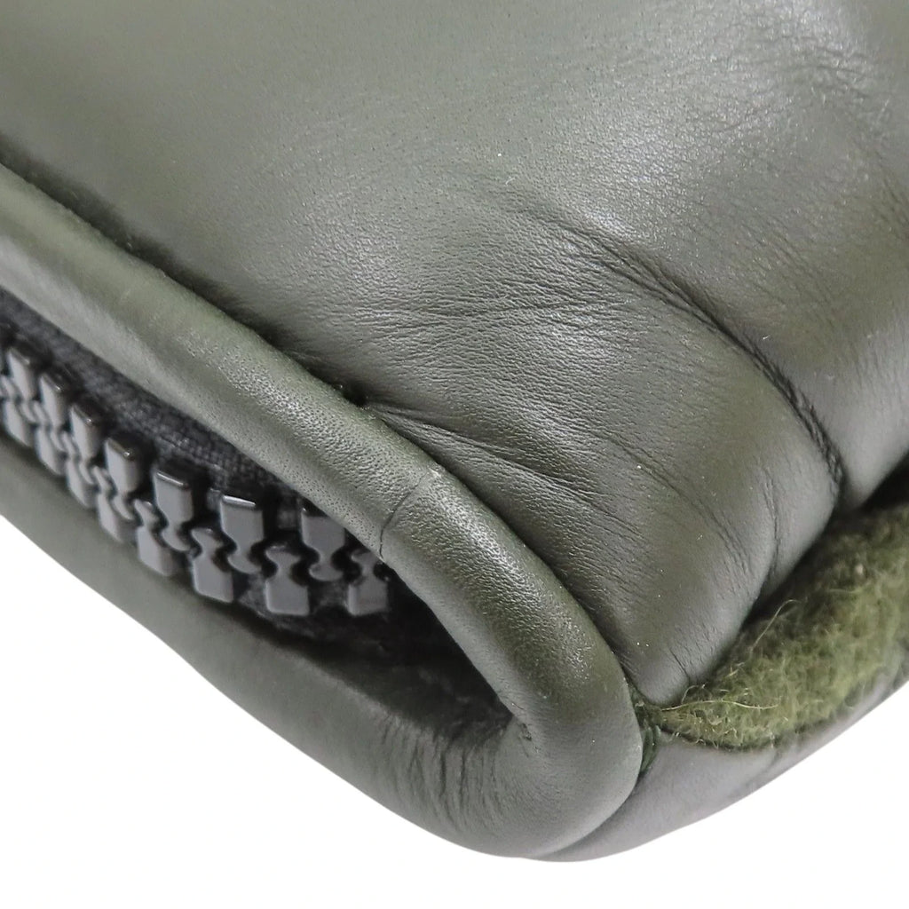 6042 - Bottega Veneta Intrecciato Padded Clutch Dark Green - Image 8