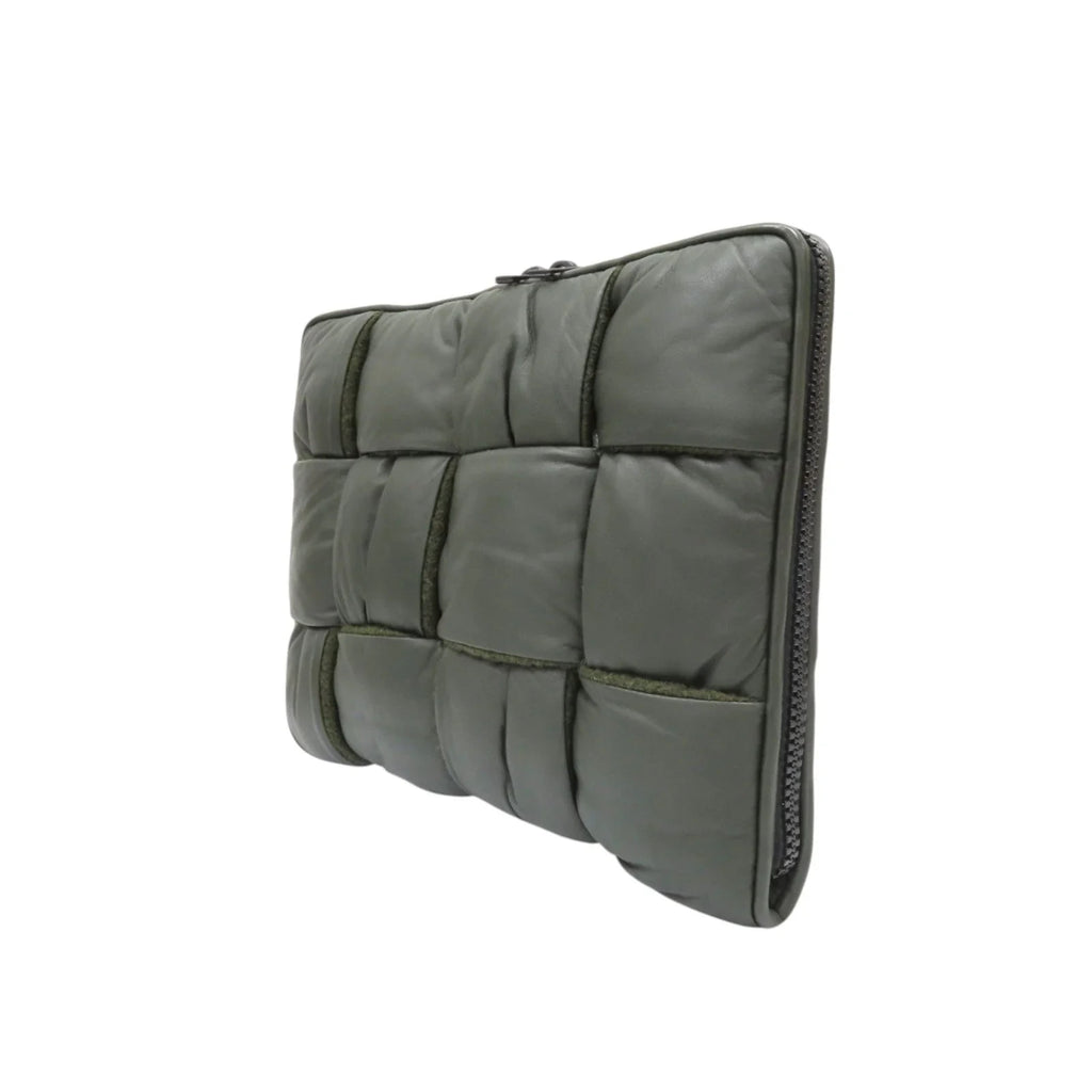 6042 - Bottega Veneta Intrecciato Padded Clutch Dark Green - Image 9