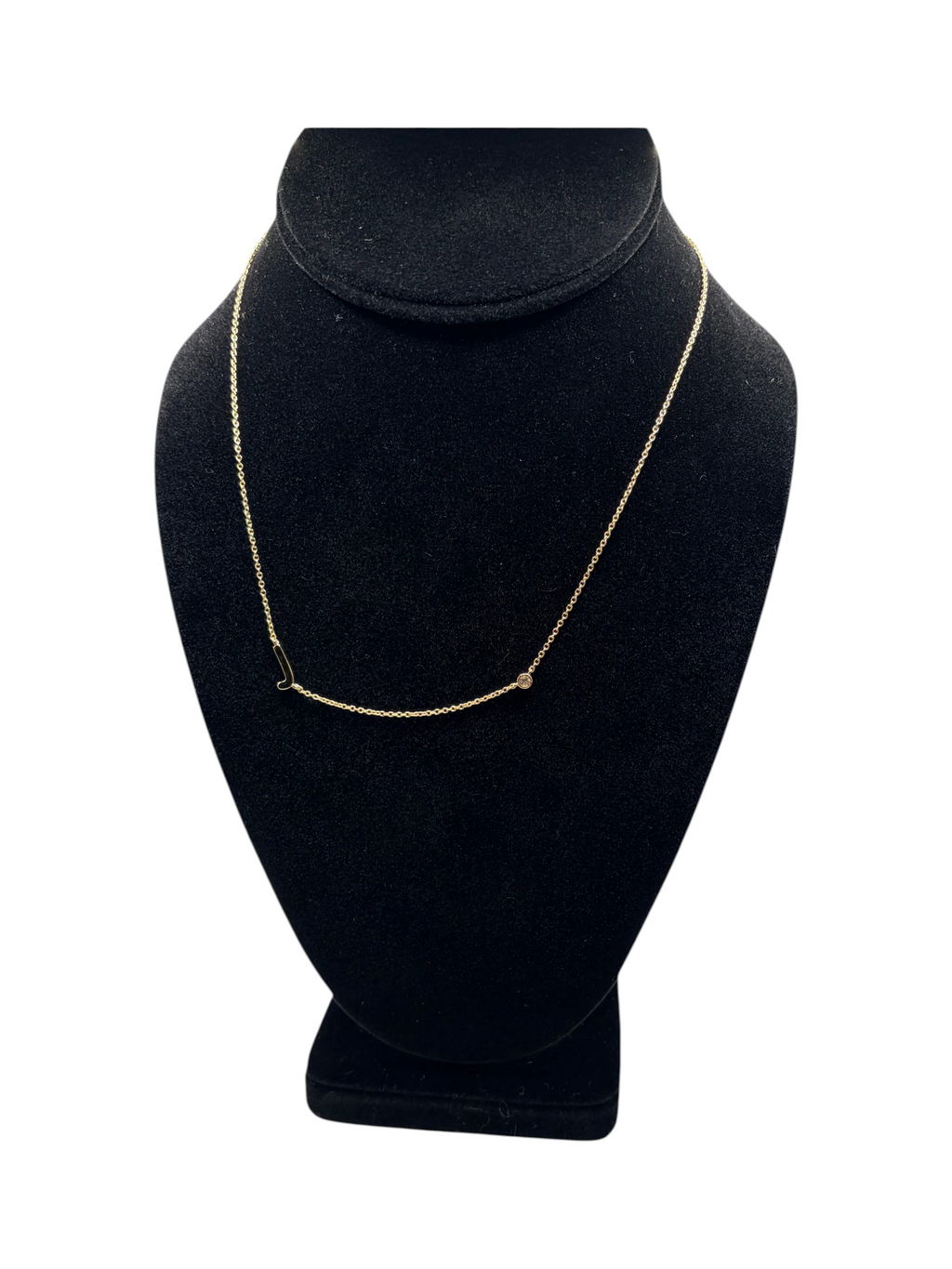 Maya Brenner Initial Necklace with Diamond Gold J Women's - Image 1