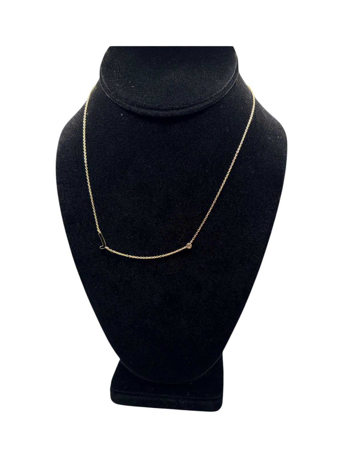 Maya Brenner Initial Necklace with Diamond Gold J Women's - Image 1