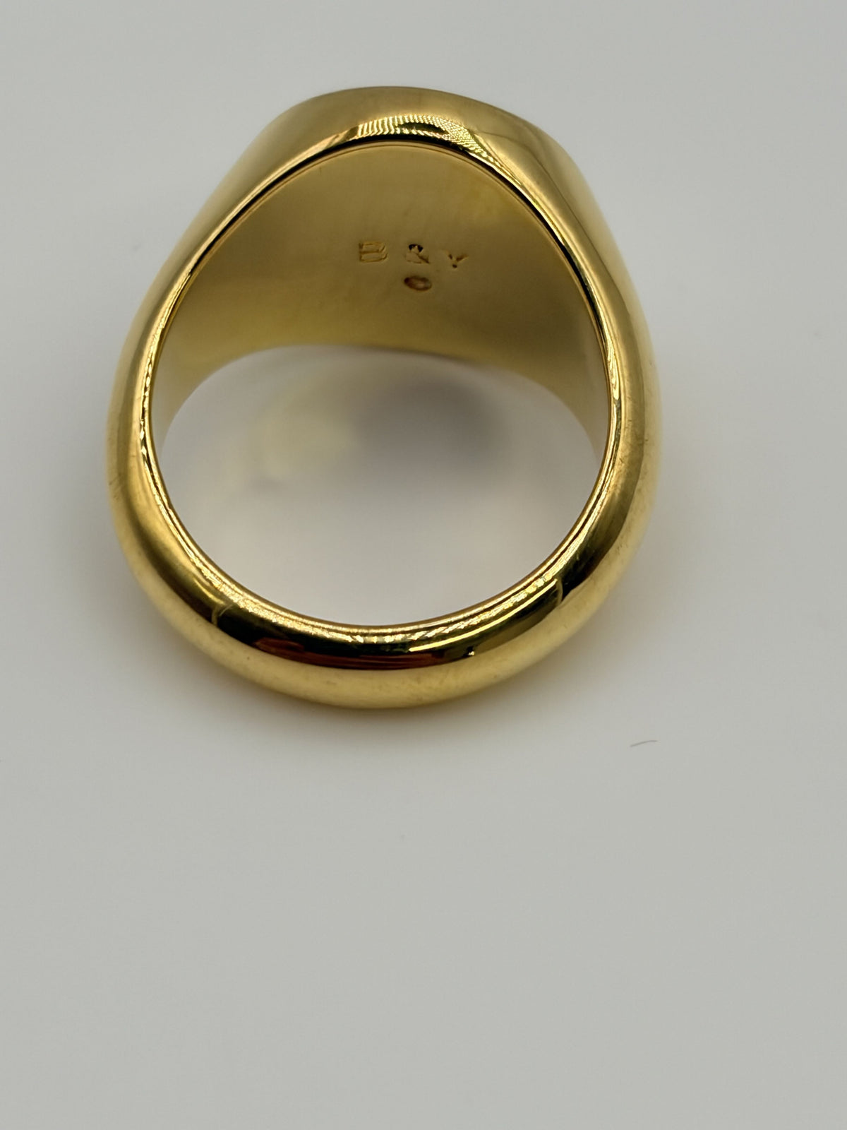 BRY Gold Initial A Signet Ring Script A Engraved Initial - Image 3