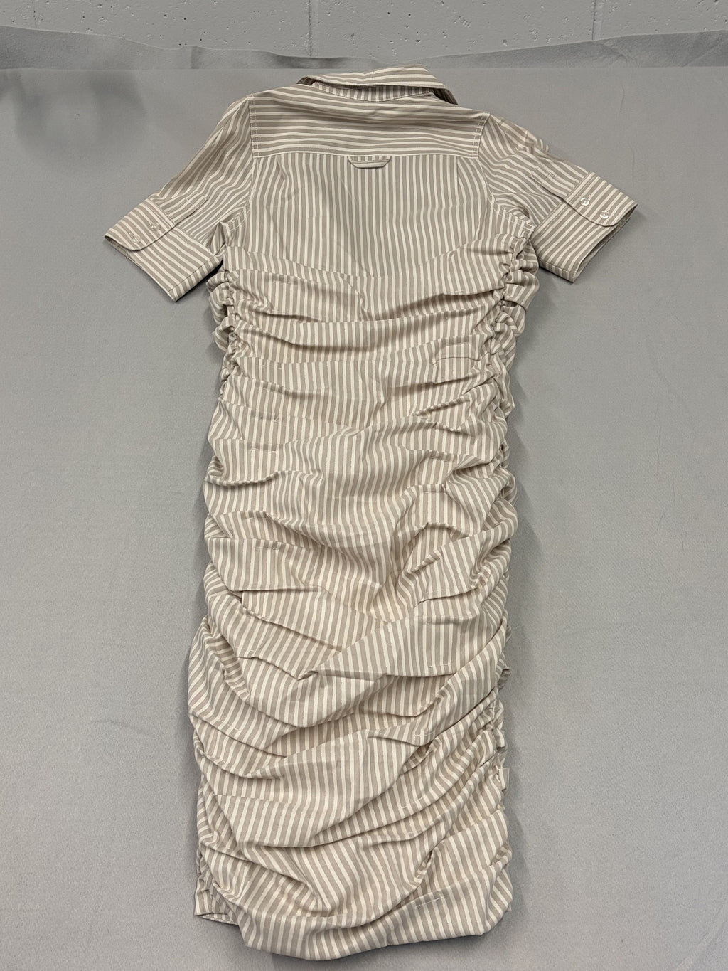 Byron Lars Beauty Mark Ruched Striped Shirt Dress Size 6 Women's - Image 4