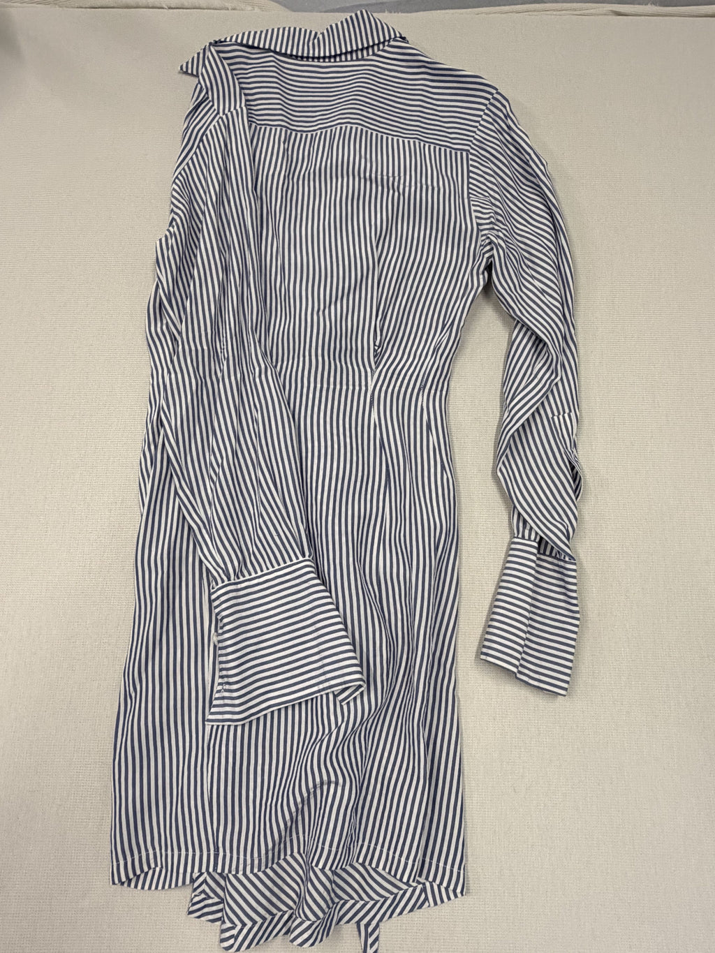 Byron Lars New York Blue White Stripe Twist Front Shirt Dress Size 8 Women's - Image 5
