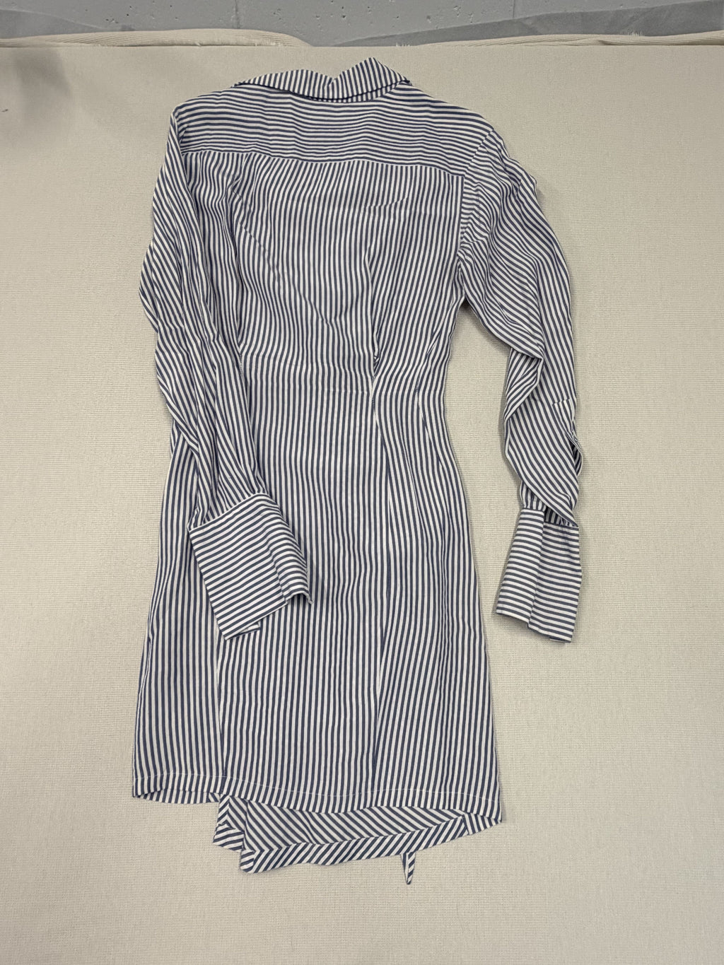 Byron Lars New York Blue White Stripe Twist Front Shirt Dress Size 8 Women's - Image 6