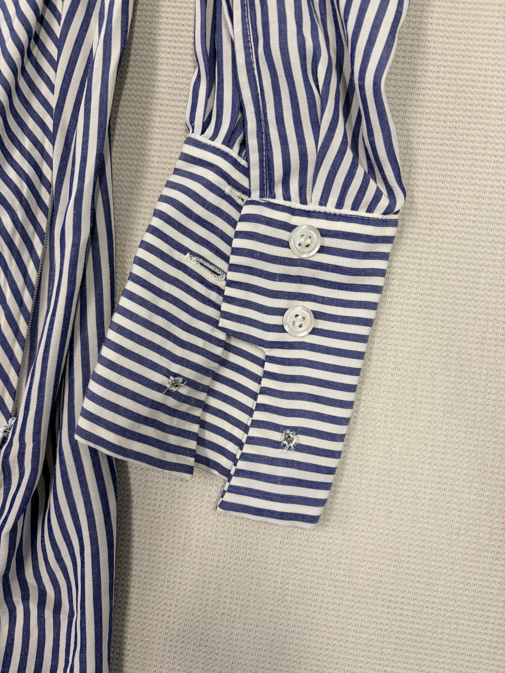 Byron Lars New York Blue White Stripe Twist Front Shirt Dress Size 8 Women's - Image 4