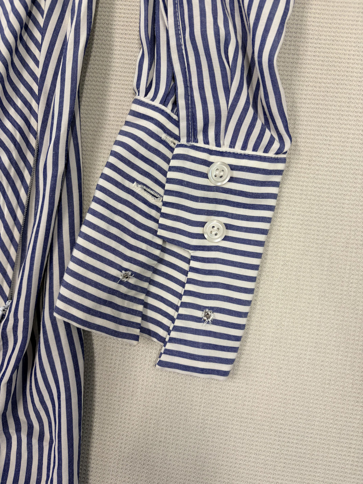 Byron Lars New York Blue White Stripe Twist Front Shirt Dress Size 8 Women's - Image 4