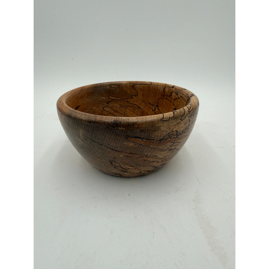 Spalted Maple Hand Turned Wooden Bowl, 5.75 x 2.75 in, food safe finish, decorative display, artisan made