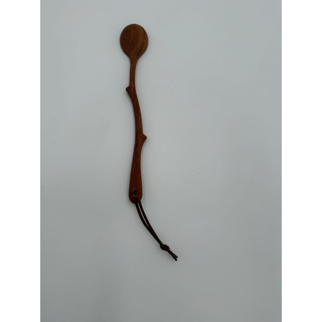 Ash Wooden Spoon with Tree Branch Handle, 9 Inch Long, Food Safe, SKU 1466