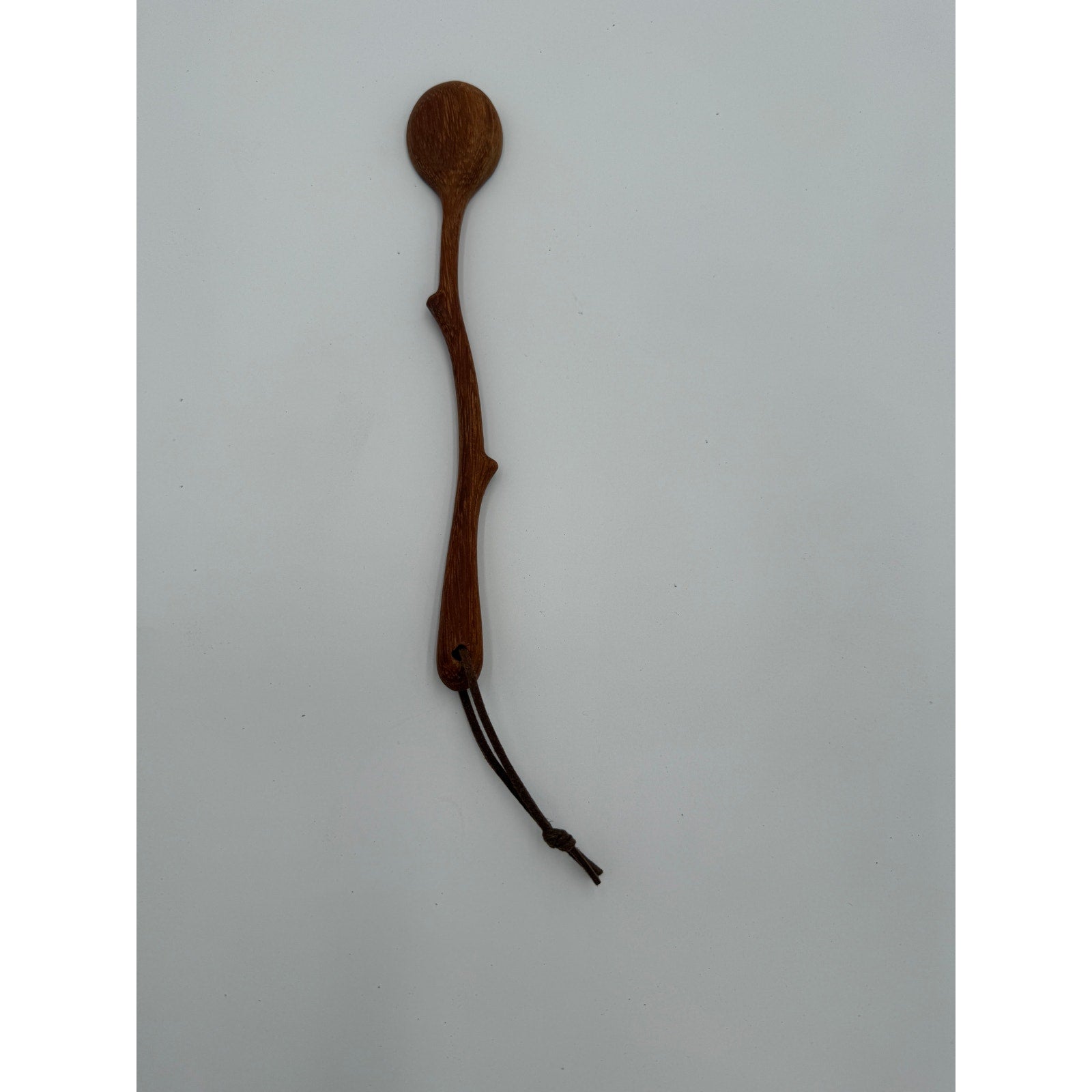 Ash Wooden Spoon with Tree Branch Handle, 9 Inch Long, Food Safe, SKU 1466