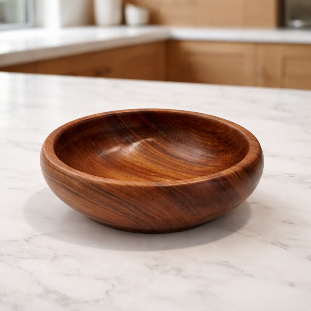 Hand Turned Bubinga Wood Bowl 7 x 2.5 inches, exotic hardwood, handmade, food safe finish, decorative or functional, fruit or snack dish